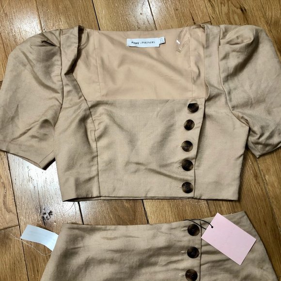 NEW Fame and Partners Beige Two-piece Set, Size 6 - Picture 2 of 5